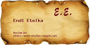 Endl Etelka névjegykártya